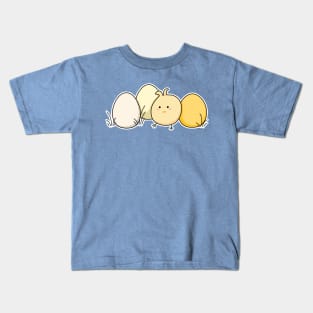 Cute Kawaii Easter Chick and Eggs Kids T-Shirt